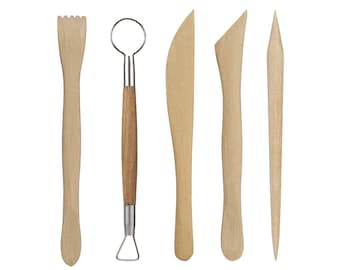 Clay Sculpting Tools Pottery Tool Set Ceramic Clay Carving Tools 6 inches Long (5 Pieces)