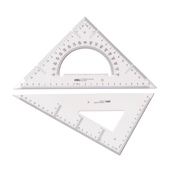 Transparent Architectural Triangular Ruler Set 30/60 Degree 45/90 Degree  Drafting Triangles 30CM Metric 