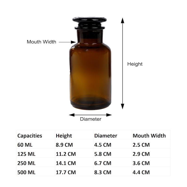 Amber Glass Apothecary Bottle Jars Retro Medical Jar With Etsy