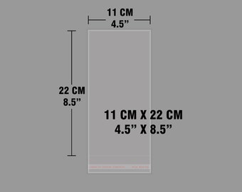 Klar wiederverschließbare Selbstklebende Siegel Cello Tasche, Cello Lip & Tape Plastiktüten, Crystal Clear Taschen, Cellophane Taschen 10,5 x 8,5"