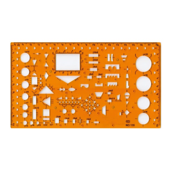 Electronic Symbols Template, Flexible Unbreakable Plastic Drafting Templates  