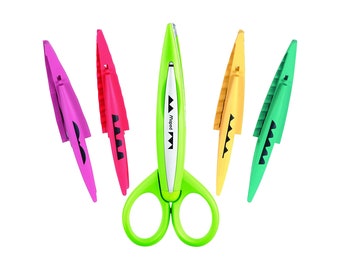 Maped Craft Scissors with 5 Interchangeable Blades, Storage Base Color May Vary