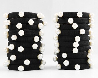 Pearl Elastic Hair Bands Cotton Stretch Hair Ties, No Damage Hair Ties, No Damage Hair Ties, Blank Elastic Hair Bands, DIY Hair Accessories