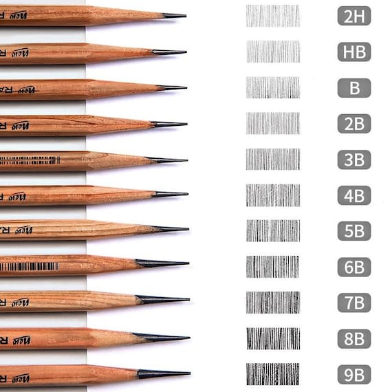 12 Pcs Artist Sketch Drawing Pencils Set 9B to 3H for Artists Beginner  Sketching 3H-9B Set 