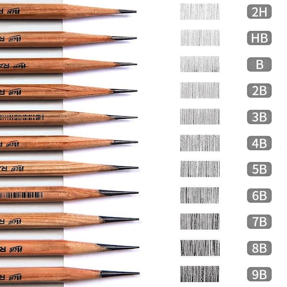 12 Pcs Artist Sketch Drawing Pencils Set 9B to 3H for Artists Beginner Sketching 3H 9B Set Etsy UK