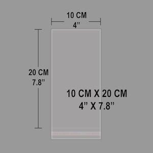 100 Resealable Self Adhesive Seal Cello Bag, Cello Lip & Tape Plastic bags, Crystal Clear bags, Cellophane Bags 4" x 7-3/4"