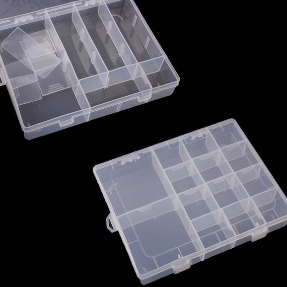 Clear Plastic Fishing Tackle Storage Box 14 Grid Jewelry Making Findings  Organizer Box Container Case Utility Box Craft Supply Storage Box 