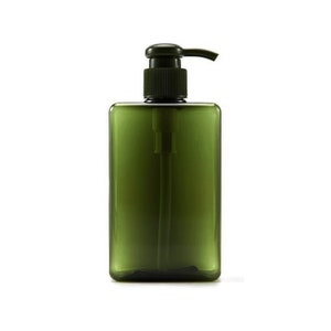 May include: A green plastic pump bottle with a black pump top. The bottle is empty and ready to be filled with liquid soap, lotion, or other liquids.