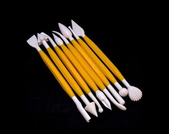 8" Plastic Pottery and Clay Sculpture Modeling Tools Set, Fondant Cake Decorating Sculpting Modeling Shaping Ceramic Pottery Tools (8 Pcs)