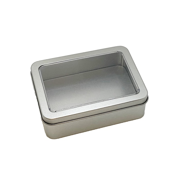 Rectangular Metal Tin, Blank Hinged Tin, Small Container, 50ml Tin