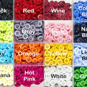 200 pieces Round 4 Hole Buttons, Mixed Color Buttons, Assorted 16 Color resin button, Round Fasteners Sewing Knitting Buttons 11mm Buttons