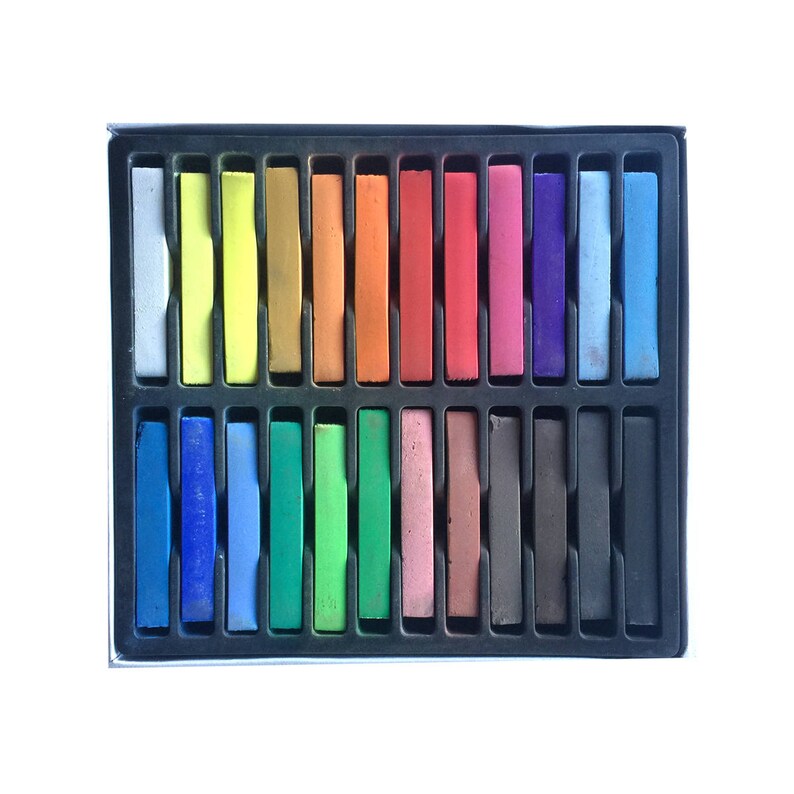 1224 Colored Square Pastels Temporary Hair Color stick Soft Pastel Drawing Pastel Set
