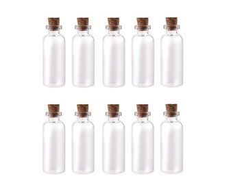 8ml Glass Bottles Cork Stoppers DIY Decoration Mini Glass Vials Cork Message Glass Bottle Vial Cork, Blank Small Glass Bottles Jars Corks