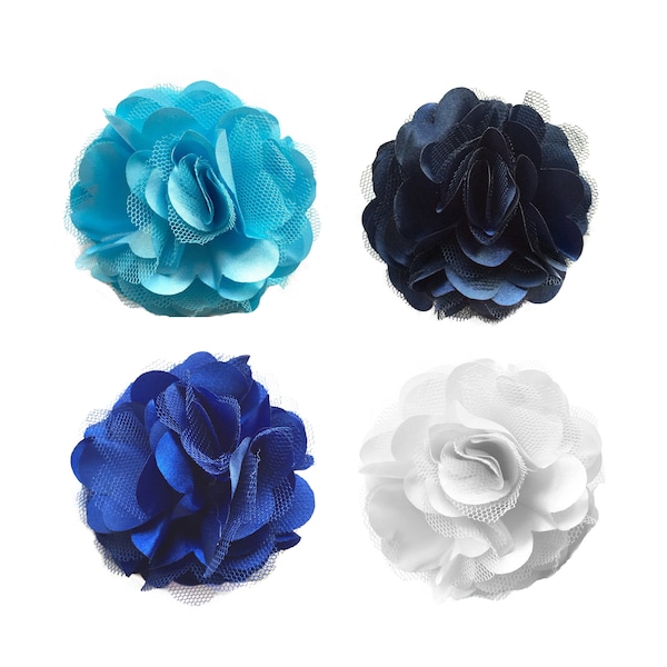 4 PCS Rose Flowers, Artificial Flower Hair Clip, DIY Headbands, Bulk Fabric Flower Heads, Wedding Flowers, Hat Making Hair Crafts