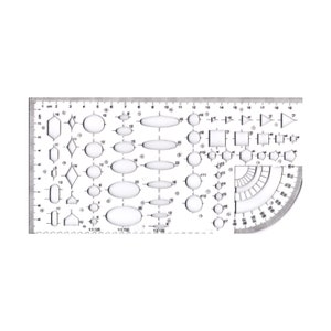 Circle Hexagon Square Rectangle Triangle Geometrical Shapes Figures Drawing Drafting Template Stencil Plantec CAD-PC-2101