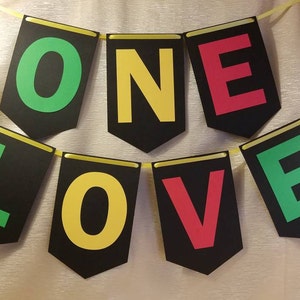 Rasta Themed Banner with Peace Sign / Happy Birthday / One Love / 420 / Baby Shower / Custom Orders Available One Love