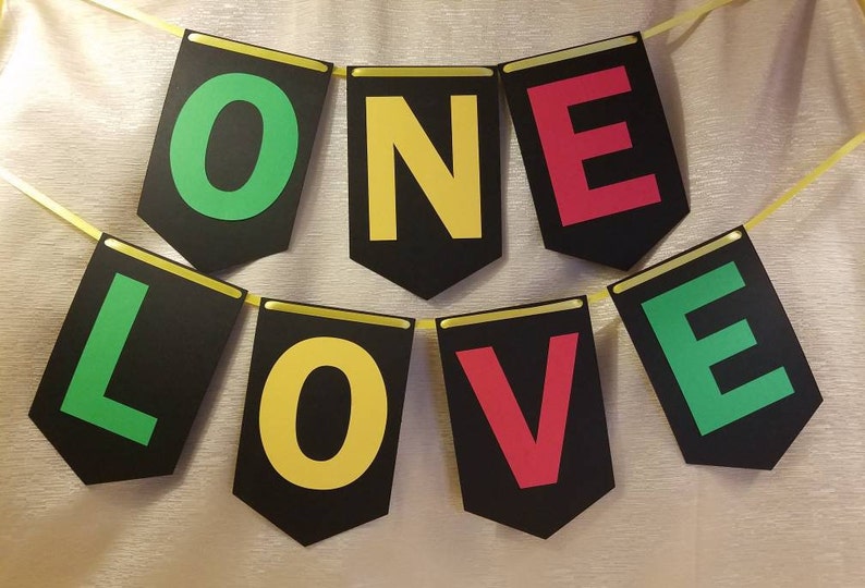 Rasta Themed Banner with Peace Sign / Happy Birthday / One Love / 420 / Baby Shower / Custom Orders Available One Love