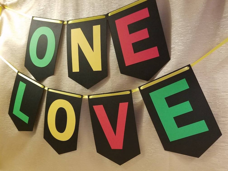Rasta Themed Banner with Peace Sign / Happy Birthday / One Love / 420 / Baby Shower / Custom Orders Available image 6