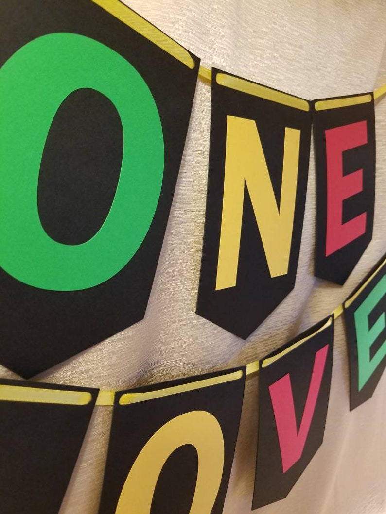 Rasta Themed Banner with Peace Sign / Happy Birthday / One Love / 420 / Baby Shower / Custom Orders Available image 7