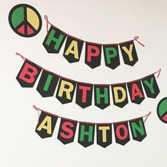 Banniere Theme Rasta Avec Signe De Paix Joyeux Anniversaire Etsy Banniere Theme Rasta Avec Signe De Paix Joyeux Anniversaire Etsy