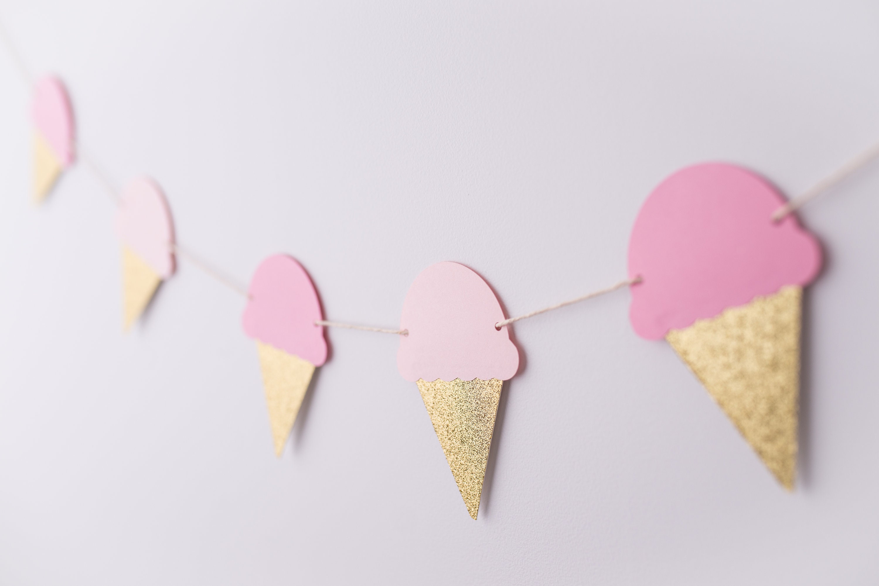 Ice Cream Cone Paper Garland Paper Garland Party Decor Etsy