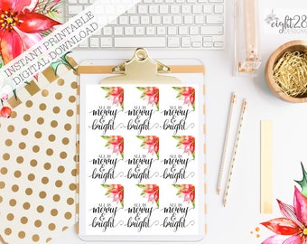 Merry & Bright - Gift Tags Thank You Cards, Bible Journaling, Planner, Scripture Cards