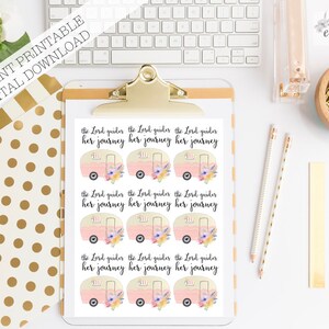 Pink Camper - Pan prowadzi ją w podróży - NATYCHMIASTOWE POBIERANIE/DRUKOWANIE Cyfrowy plik PDF Tagi, zakładki, dziennik biblijny, planer