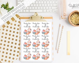 Pumpkin Spice Fall Treats - INSTANT DOWNLOAD/PRINTABLE Digital pdf Tags,Bookmarks, Journal Cards, Bible