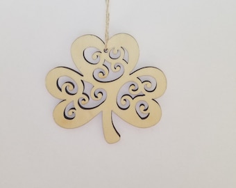 Shamrock, Ornament, Christmas Ornament, Irish, Irish Blessing, Irish Christmas, Green Shamrock, Lucky Shamrock, Shamrock Ornament