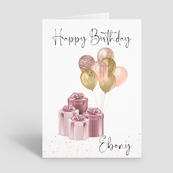 Female Happy Birthday Card, Personalised Female Birthday card, Birthday Cards for Her, Gifts for her, Woman Birthday Card