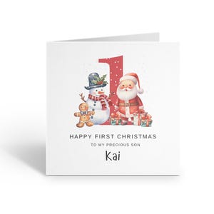 Buon 1° Natale nipote, biglietto di Natale per nipote, regalo di Natale per nipote, biglietto personalizzato per lei, biglietto speciale per figlio per lui