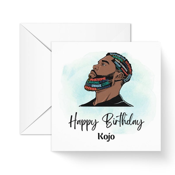 Black Man Birthday Card, Happy Birthday Card for Son, Boyfriend Birthday Card, Birthday Card for Husband, Male Ethnic Cards, Black Son Card