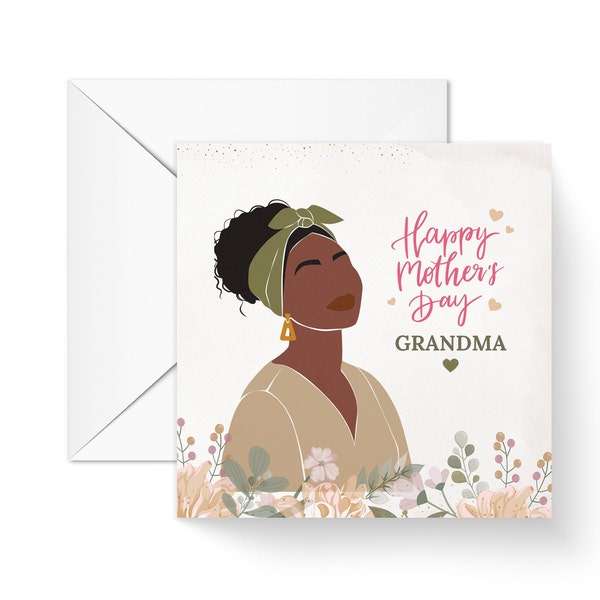 Happy Mothers Day Grandma Nan Nana Card for her, Hearts and flowers card, Best Nanny Ever, Grandma gifts, Mothers day gift