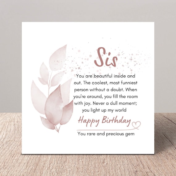 Sister Birthday Greeting Card Happy Birthday Sister Funny Birthday Card  Sister Gift Birthday Card for Her Female Birthday Card - Etsy