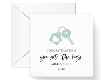 Congratulations You Got Your Keys New Home Personalised Card, First new home card, moving card, you're moving, you did it card