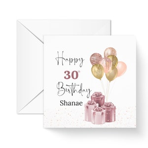 30th 40th 50th Personalised Birthday card for her,  Happy Birthday Sister Card,  special occasion card, relative card, card for friend