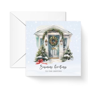 Happy Christmas From us all greeting card, Seasons Greeting Family Christmas card, both of us, special friend, couple Christmas card