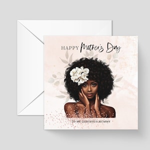 Mother Day Card Mummy, Black Woman Greeting Card, Happy Mothers Day Card