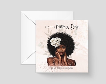 Maman carte fête des mères, carte de voeux femme noire, carte joyeuse fête des mères