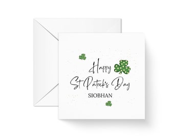 Personalised Happy St Patrick's Day Clover Card for him her,  St Paddy's Day Card, for him for her, Irish gifts, shamrock card