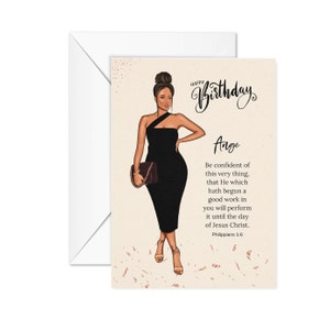 You are Blessed Scripture Birthday Card for her, Personalised Daughter Card, Sister Card, Bestie Birthday, Black Woman Greeting Card