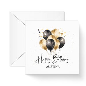 Personalised Girlfriend Birthday Card for her, Balloon Happy Birthday Mum, Bestie Birthday, Special Friend Card, Relative Card