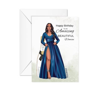 Personalised Black Greeting Card, You are Amazing and Beautiful Black female Birthday Card, Ethic Greeting Cards, Birthday Cards for her