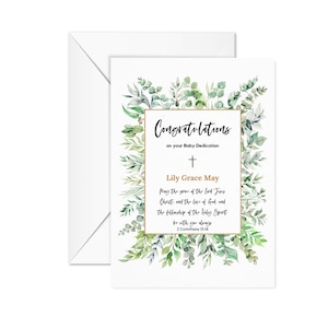 Printable Dedication Baptism Christening digital Card, 2 Corinthians 13:14