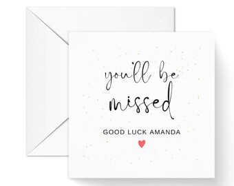 Personalized Leaving Card, Goodbye Card, New Job Card (6x6 cm)