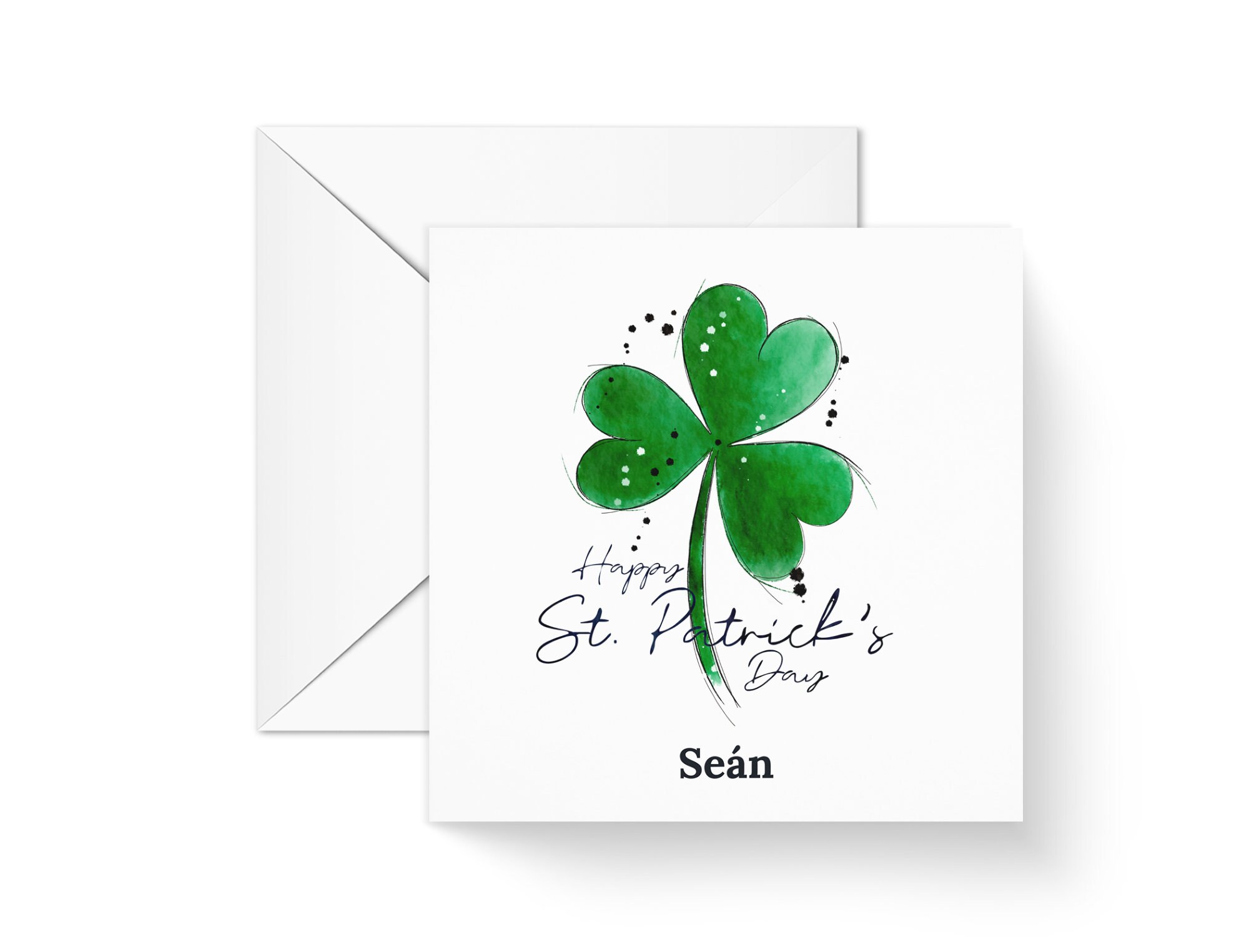 St. Patrick's Day Cards 24 Pack With Envelopes - Blank Glitter Shamrock Greeting Cards For Party