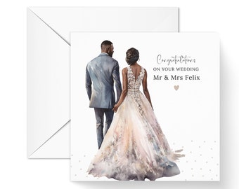 Black Couple Wedding Card for him her, Romantic Anniversary Card,  Ethnic Wedding Card, Black greeting card,  wedding gift for couple