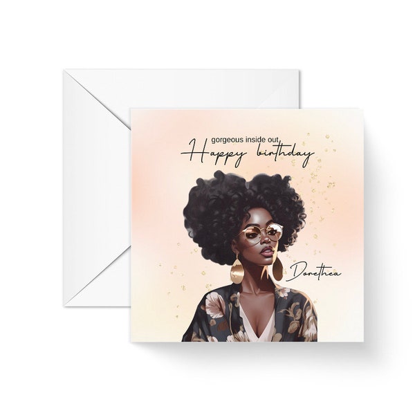 Black Woman Card for Bestie, Happy Birthday Black Woman Card for  her, Beautiful inside out Daughter, Sister, Friend, Ethnic Card