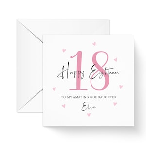 Biglietto di auguri per il 18° compleanno della figlioccia, biglietto di auguri per il compleanno della nipote, biglietto di auguri per il 21° e 30° compleanno della nipote, biglietto di auguri per lei, biglietto a forma di cuore