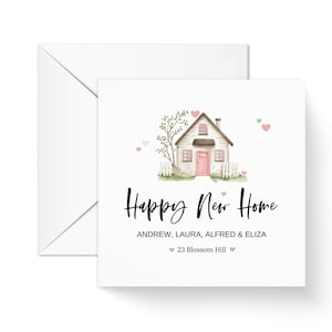New Home Personalised Card with Address, Congratulations on your new home, Happy new home and new adventures, moving card, new home gift